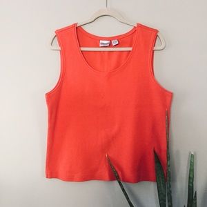 ♦️ Buy 2 Get 1 Free Chico’s Ribbed Tangerine Tank size 3 XL orange